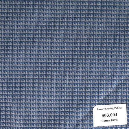 S03.004 Kevinlli S3 - Sơmi 100% Cotton - Xanh Dương Trơn